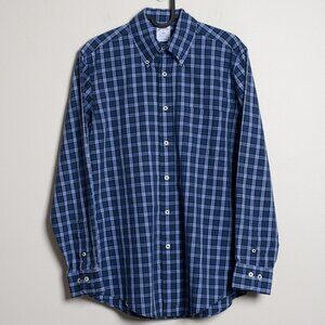 Brooks Brothers Men’s Small Regent Fit Button Down Shirt Blue Plaid Cotton